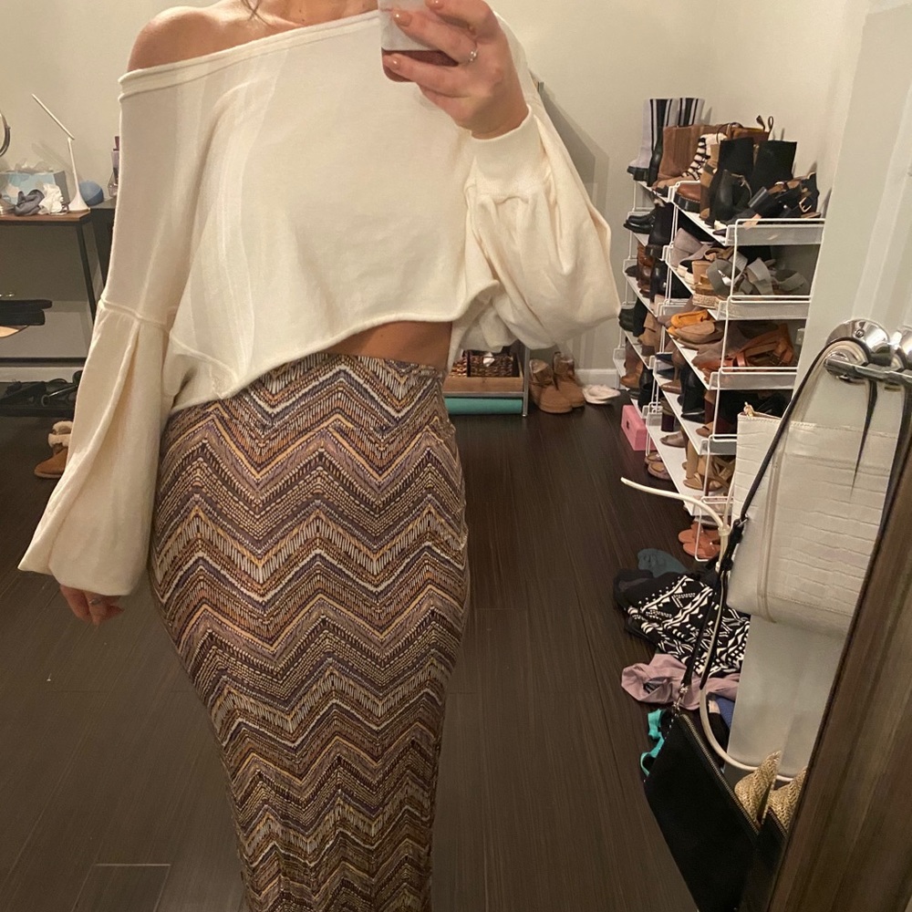Patterned Maxi Skirt - image 1